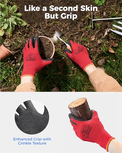 Crinkle Latex Work Gloves (XX-Large / Black & Red)