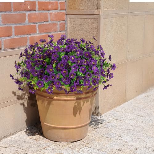 Artificial Flowers for Outdoor Indoor Garden Home Decoration (Purple 2)