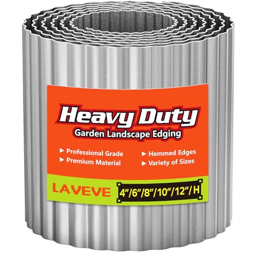 Corrugated Metal Garden Edging 10" x 10Ft (Silver)