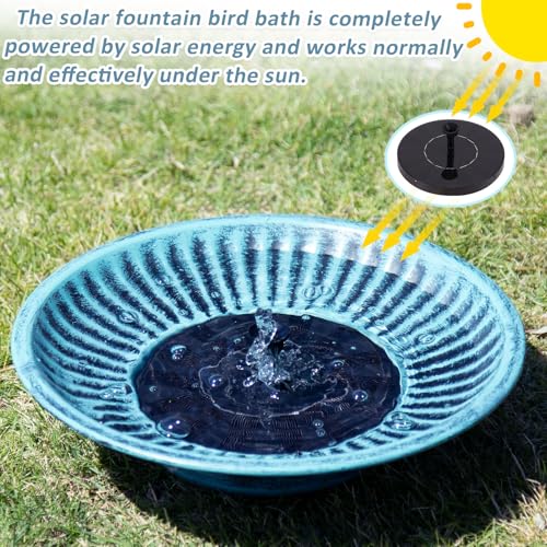 12.3" Solar Bird Bath Bowl (A-blue and Black)