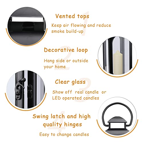 Decorative Outdoor Lantern Candle (Black Lantern Timer / 20 Inch)