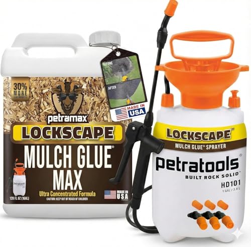 Max Lockscape Rock and Mulch Glue for Landscaping with Sprayer (1 Gallon)