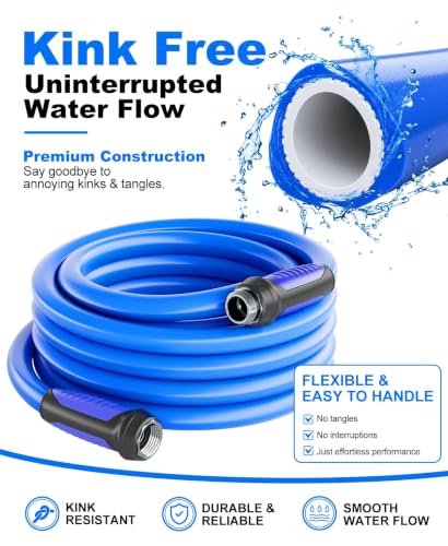 Garden Water Hose 75 ft x 5 (Blue / 75FT)