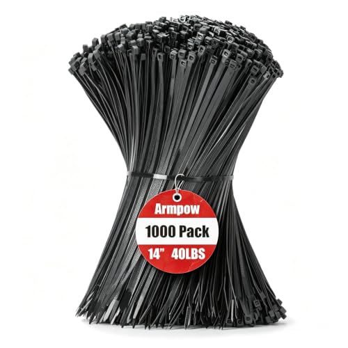 14 Inch Zip Ties Black 1000 PCS (14 inch / Black)