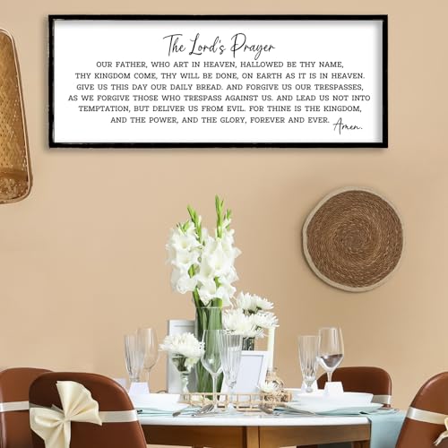 Our Father Prayer Wall Decor (32"L x 12"W / Our Father Prayer (Black))