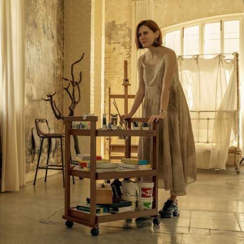 Rolling Art Supply Cart (Walnut)