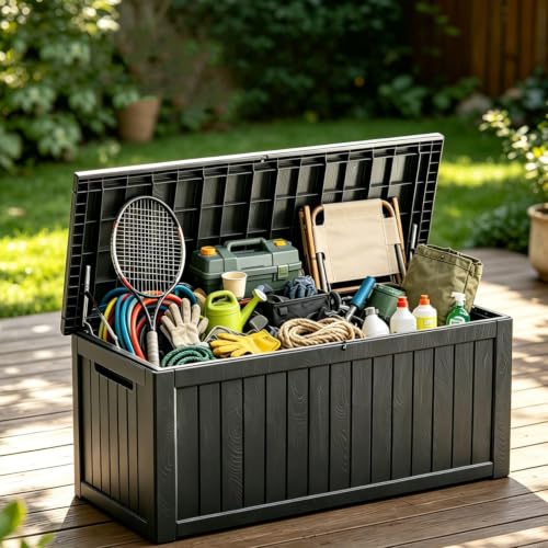 300 Gallon Outdoor Storage Box (Black / 265GAL)