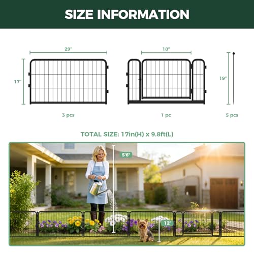 No Dig Garden Fence (Black / 17"H)