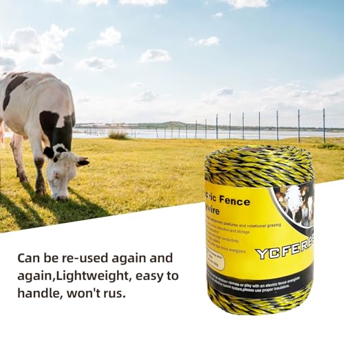 Upgraded Electric Fence Polywire 330 Feet (330 Feet/100 Meters)