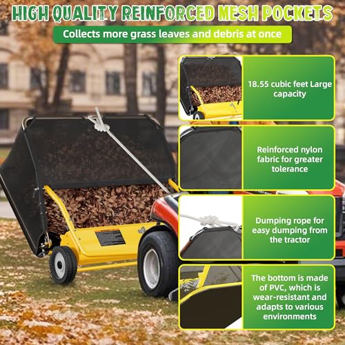 42" Lawn Sweeper Tow Behind (42 inch / Yellow)
