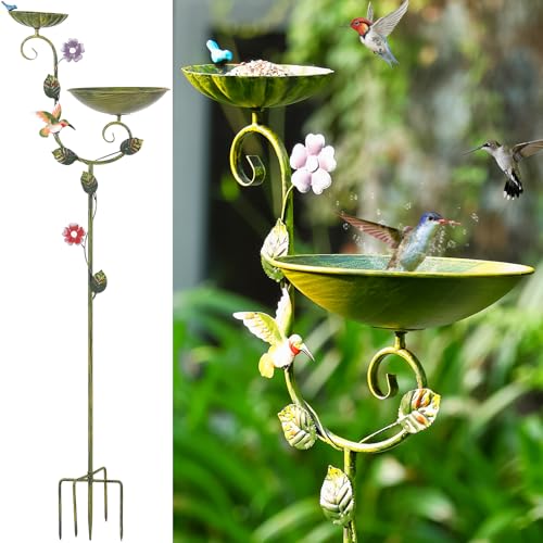 Free Standing Bird Baths for Outdoors (Hummingbird)