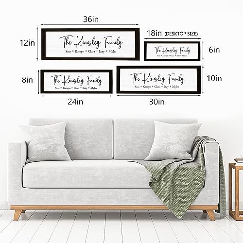 Personalized Framed Wooden Family Name Sign for Home Decor Wall