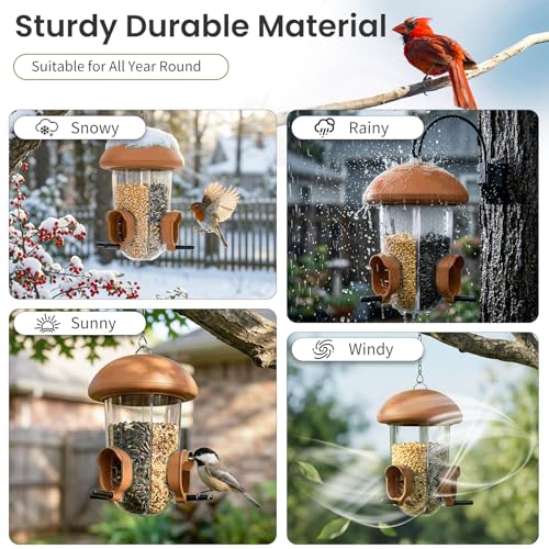 LONA Bird Feeder with 3 Compartments (Brown / MAX)
