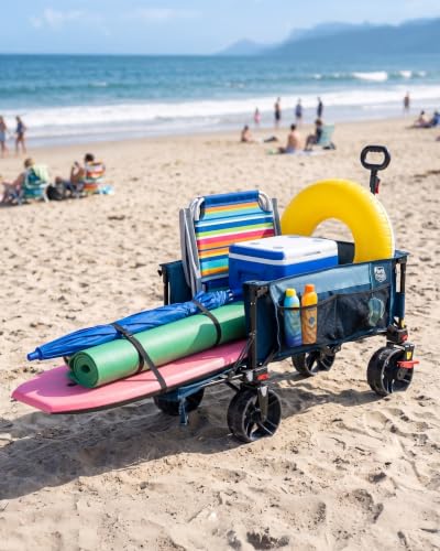 47" L Collapsible Wagon with Tailgate & Brake (Blue / 250L)
