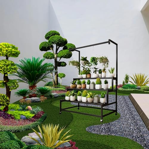 4 Tier Plant Stand on Wheels