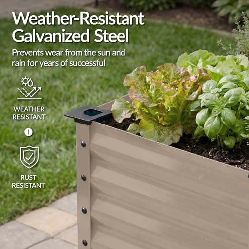 72x24x30in Non Toxic Galvanized Raised Garden Bed (72x24x30in / Taupe)