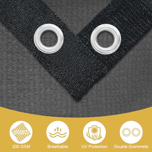 90% Sun Shade Cloth with Grommets (0 6' X 1 0' / Dark Gray)