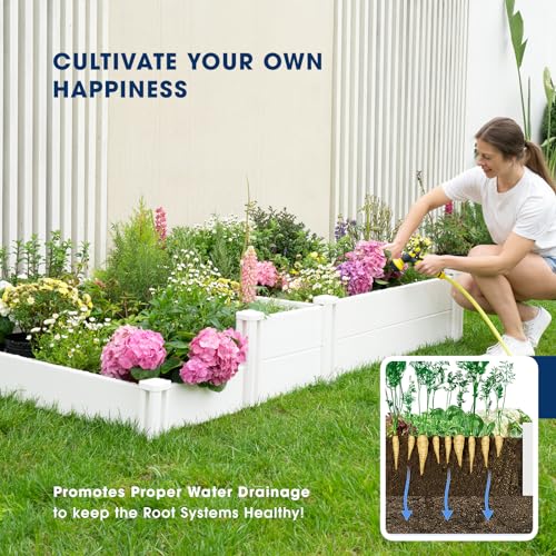 8x4x1ft Vinyl Raised Garden Bed (White / 8x4x1FT)