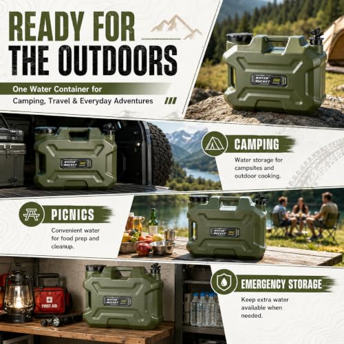 5 Gallon Camping Water Jug with Spigot (Green5-5 gal)