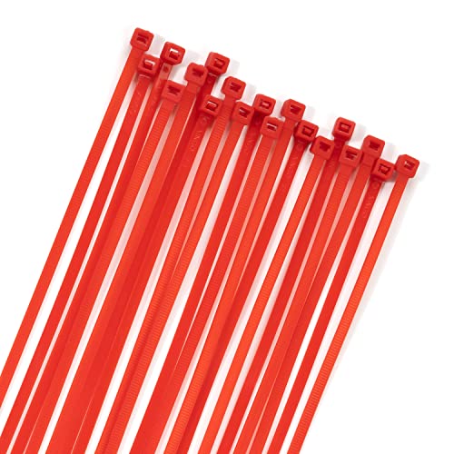 100PCS Cable Zip Ties Heavy Duty (10 inch / Red)