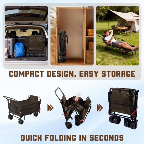 Heavy Duty Folding Wagon (Brown / Large)
