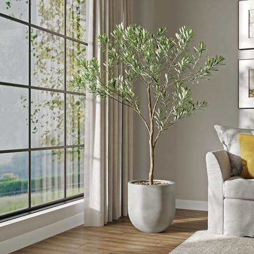 Signature Mount Antero 15.7''D x 15.7''H Modern Indoor Outdoor Fiberstone Bullet Shaped Planter (Medium / Gray)