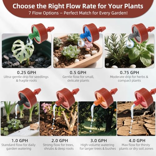 30PCS 2 GPH Pressure Compensating Drip Irrigation Spot Watering Drippers (30 Count)