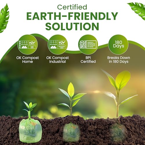 3 Gallon Compostable trash Bags with Handles (3 Gallon, 100 Count)