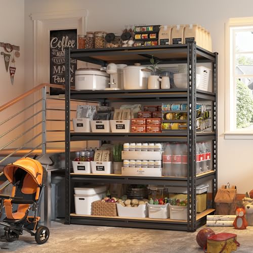 2000LBS Garage Shelving Heavy Duty 72''H Storage Shelves 5 Tier Heavy Duty Shelving (2 Count)