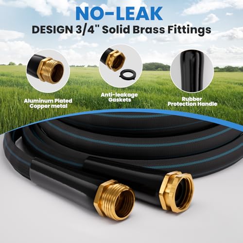 100FT Non Expanding Garden Hose (Blank-Blue / 100FT)