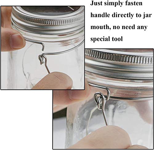 6 Pack Stainless Steel Wire Handles (2.4 Ounce)