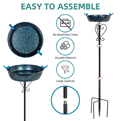 3" Deep Metal Bird Bath for Outside