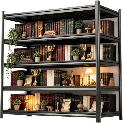 5 Tier Metal Bookshelf (5-Tier 63''Hx45''Wx16''D)