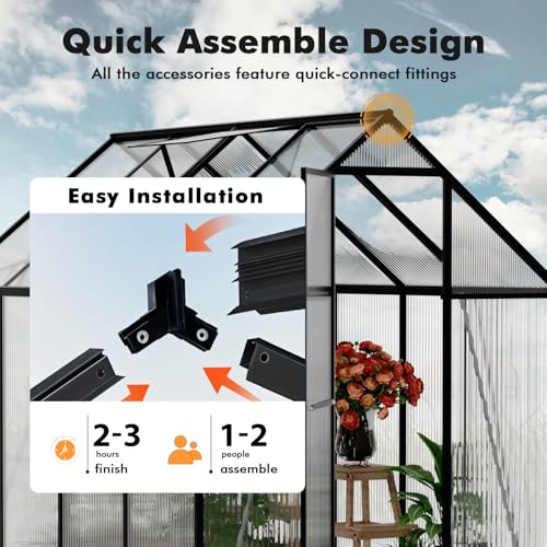 6X6FT Greenhouse with Thermometers (6×6 FT With Thermometers)
