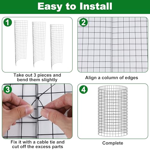 12 Set Garden Plant Protector Cage (16 IN x12 IN / Black)