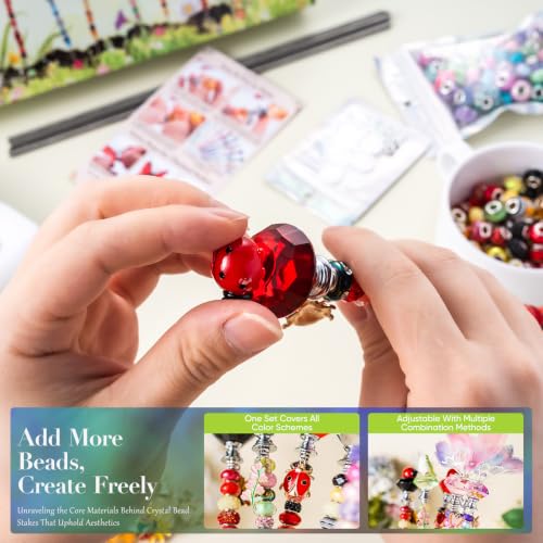 264Pcs Beaded Animal Garden Stakes Fairy Wand 12in Threaded Rods (Animal)