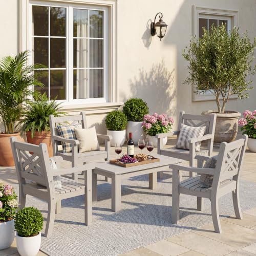 Outdoor Patio Dining Chair (Light Grey / 1-Person)