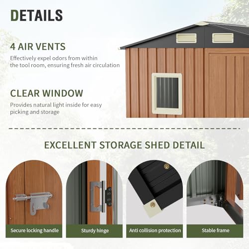 6x4 Ft Outdoor Storage Shed with Floor (6x4 FT/Base)