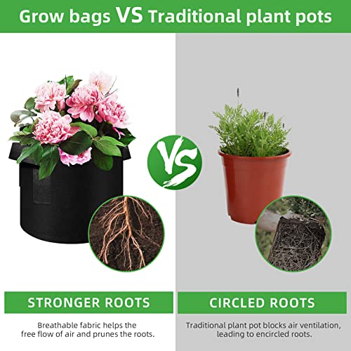 12 Pack 7 Gallon Plant Grow Bags (12 Count)