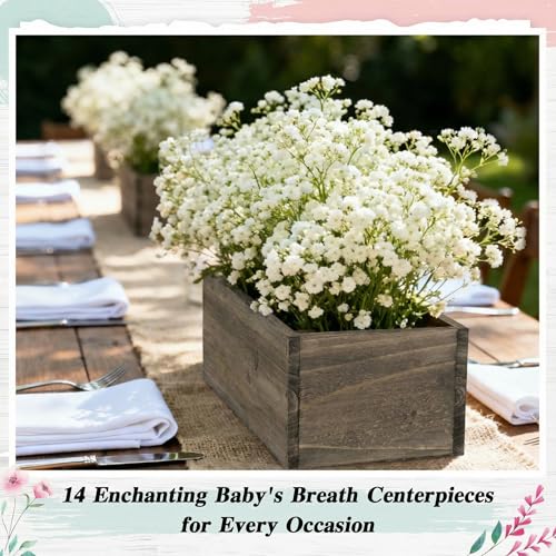 1 Set Wood Boxes for Centerpieces 12x4 Inch Rectangle Wooden Planter Box Rustic Wooden Planters with Removable Plastic Liner Floral Foam Blocks for Christmas Wedding Home Garden Decor (12 X 4 Inch / Brown)