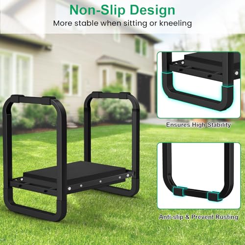 Garden Kneeler and Seat (Black / 11.14" Ultra-Wide Kneeling Pad)