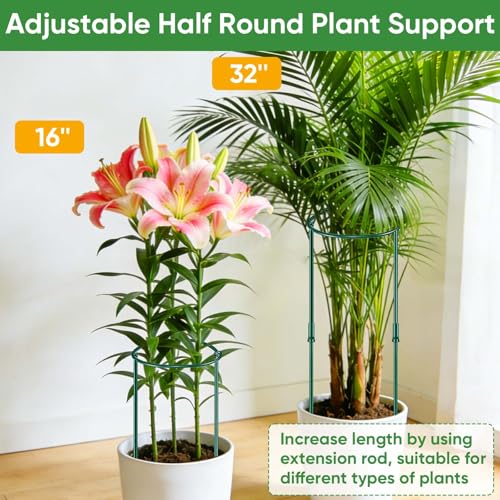 8 Pack 32 or 16 inch Adjustable Plant Support Stakes (10"W x31.8"H)