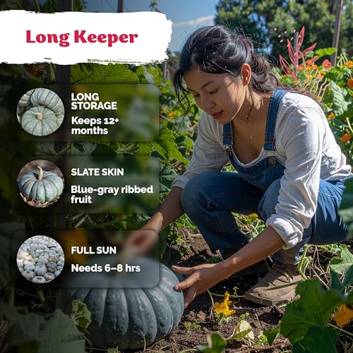 25 Jarrahdale Pumpkin Heirloom Vegetable Seeds