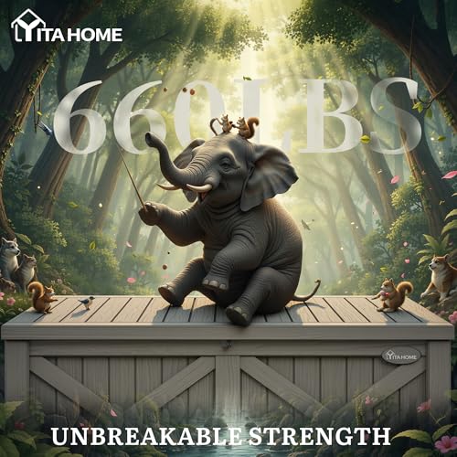 150 Gallon Large Deck Box with X (Deck Box w/X Front / 150 Gallon / Taupe)