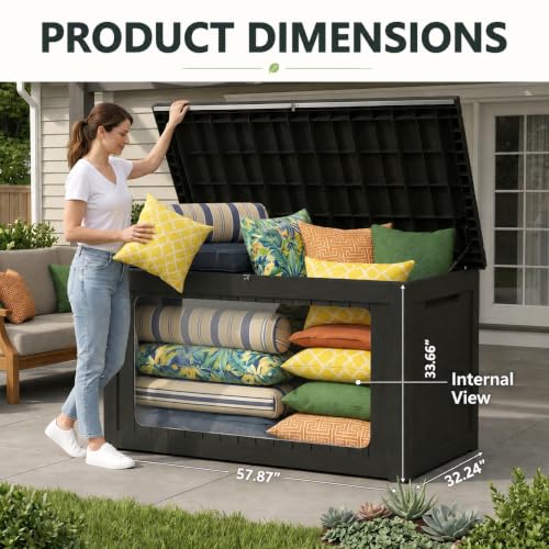 270 Gallon Lockable Resin Outdoor Storage Box (Black / 270 Gallon)