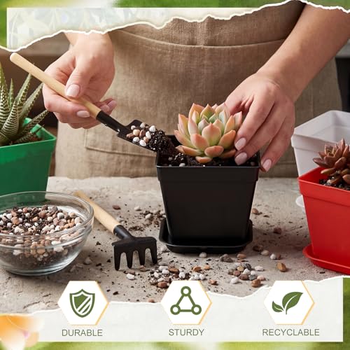 100 Pcs 4 Inch Small Plants Pot Bulk Flower Pots (Fashion Color)