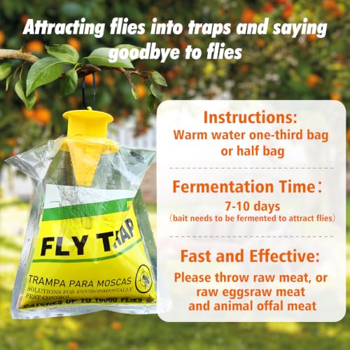 8 Pack Outdoor Hanging Fly Traps (Fly Traps Bag)