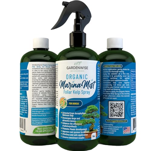 Organic Marina Mist Foliar Spray for All Live Indoor and Outdoor Bonsai Tree Plants (16 Fl Oz)