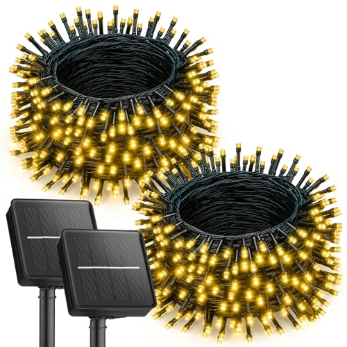 2 Pack Solar Christmas Lights (Warm White / 2 Pack)