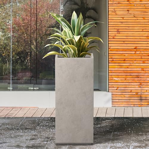 Weathered Concrete Planter 27.6" Tall All (Buff Concrete / 27.6" H)